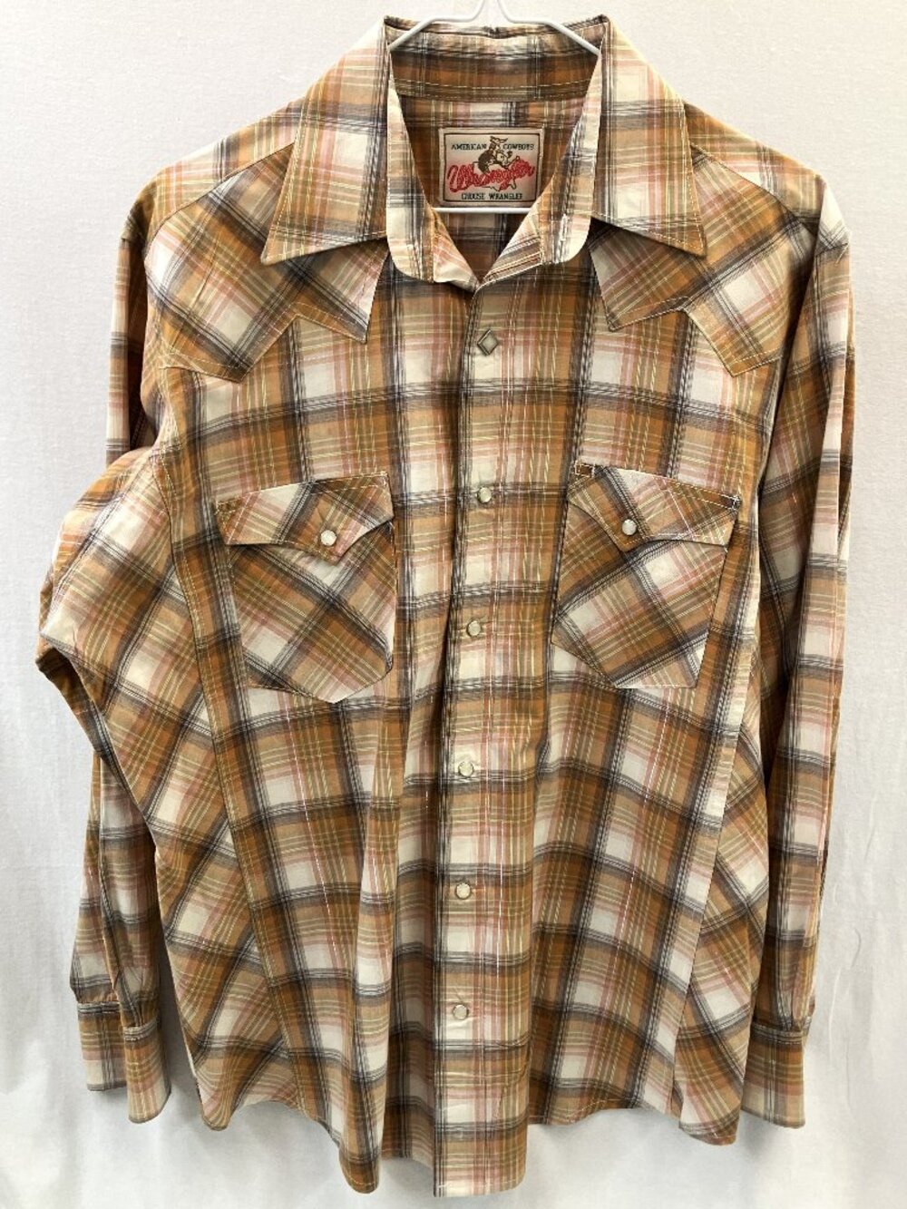 Men's Vintage Wrangler American Cowboys Pearl Snap Button-Up Shirt